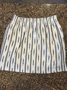 J. Crew White and Black Patterned Mini Skirt
